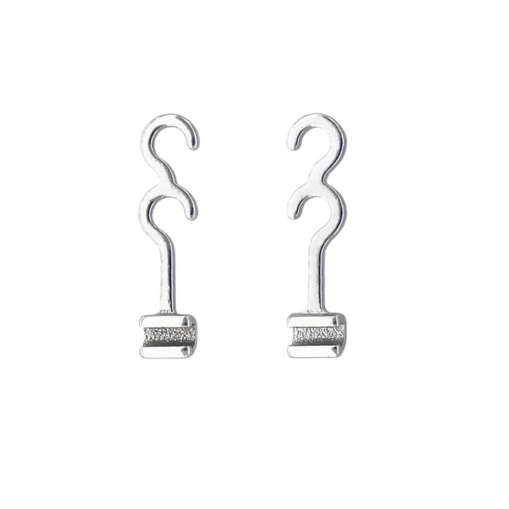 Double orthodontic crimpable hooks in left and right orientations
