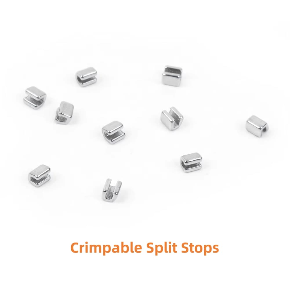 Open-slot orthodontic crimpable split stops