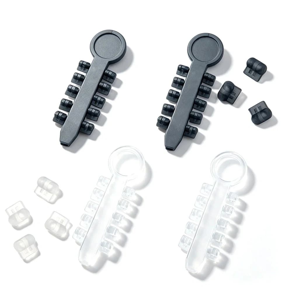 Gray and clear orthodontic rotation wedges on carrier strips