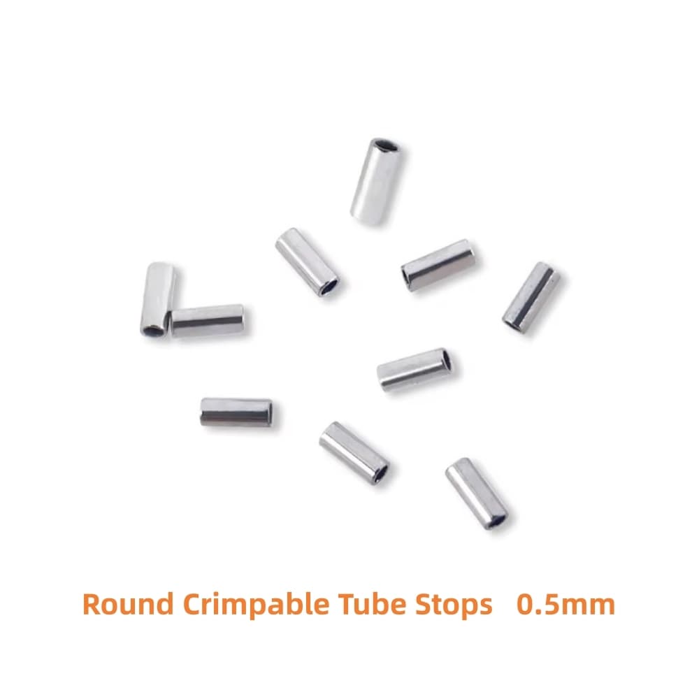 Round 0.5 mm crimpable tube stops for orthodontic round wires