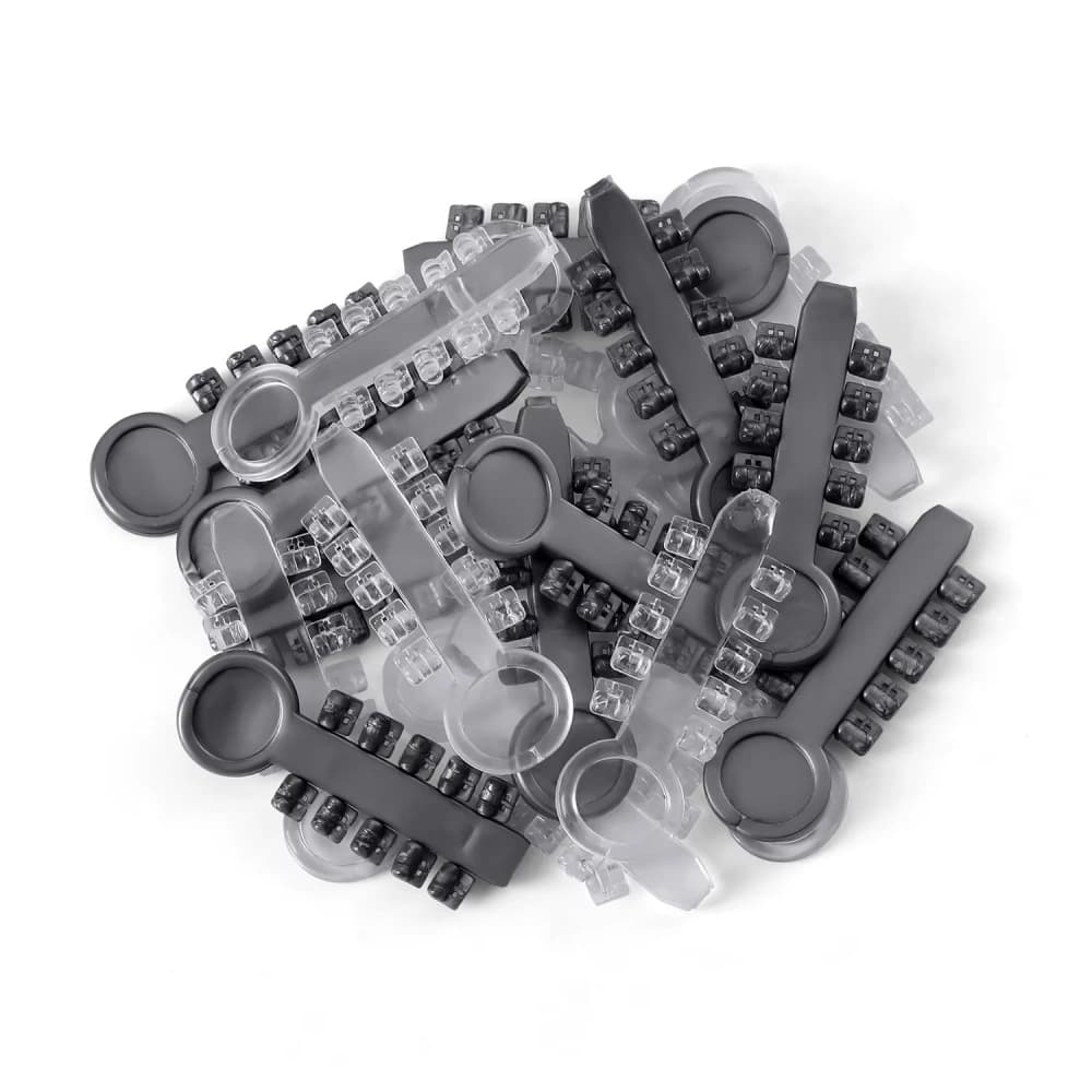Gray and clear orthodontic rotation wedge carrier strips